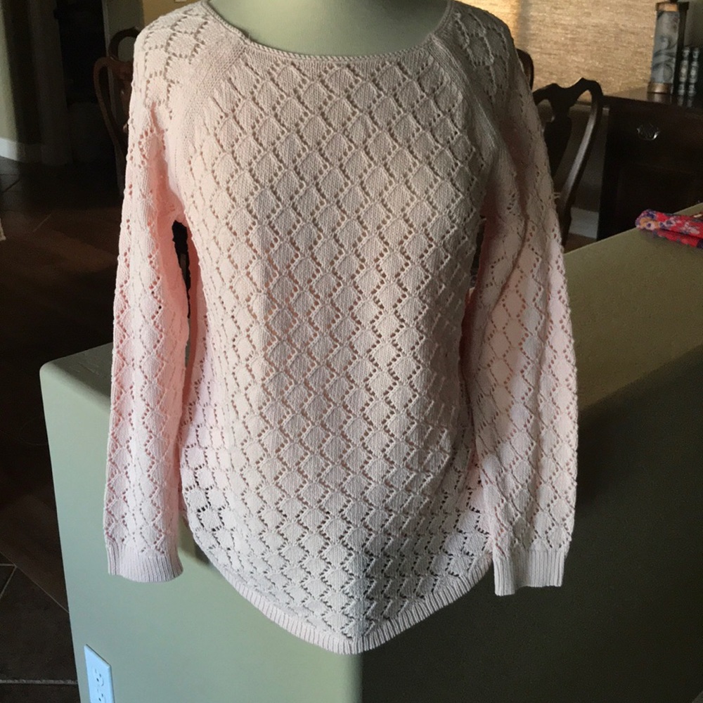 Loft crochet knot cotton sweater